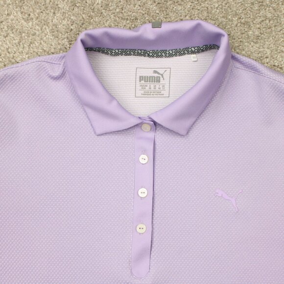Puma Polo Shirt Womens Medium Purple DryCell Golf Short Sleeve Pullover - Picture 5 of 13